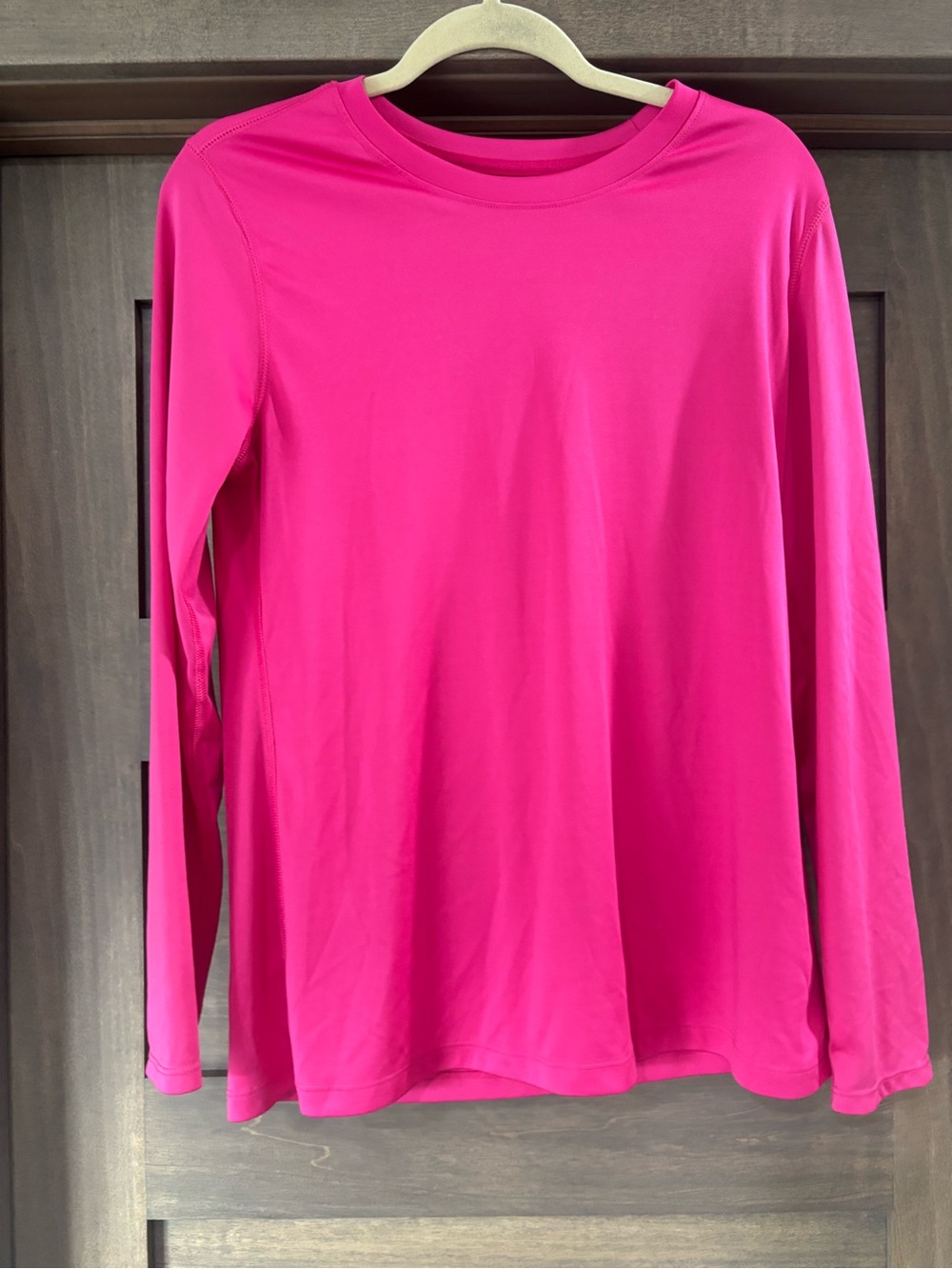 Hanes Long-Sleeve Crew Neck Top - Hot Pink